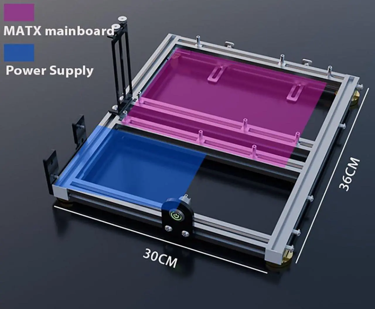 Alt view image 2 of 7 - PC Case Test Bench MATX ITX Motherboard Open Style Computer Chassis Aluminum Support Water Cooling ATX Power Supply