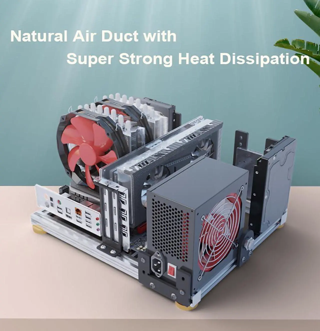 Alt view image 5 of 7 - PC Case Test Bench MATX ITX Motherboard Open Style Computer Chassis Aluminum Support Water Cooling ATX Power Supply