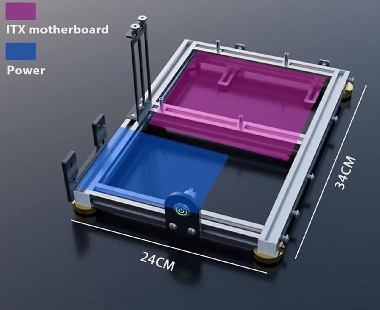 Alt view image 2 of 7 - PC Case Test Bench ITX Motherboard Open Style Computer Chassis Aluminum Support Water Cooling ATX Power Supply