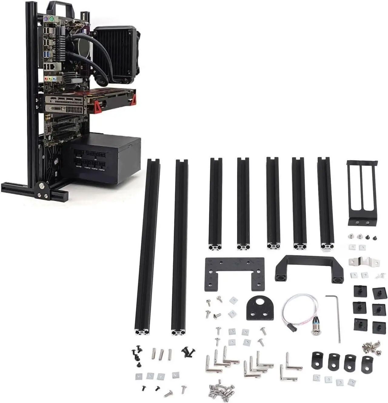 Alt view image 3 of 7 - Computer Motherboard Case Rack, ITX Vertical Chassis Rack DIY Open Chassis Frame Heat Dissipation Easy to Disassemble