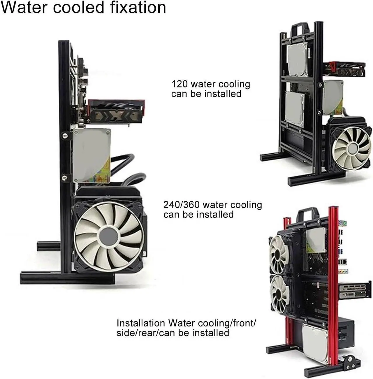 Alt view image 4 of 7 - Computer Motherboard Case Rack, ITX Vertical Chassis Rack DIY Open Chassis Frame Heat Dissipation Easy to Disassemble