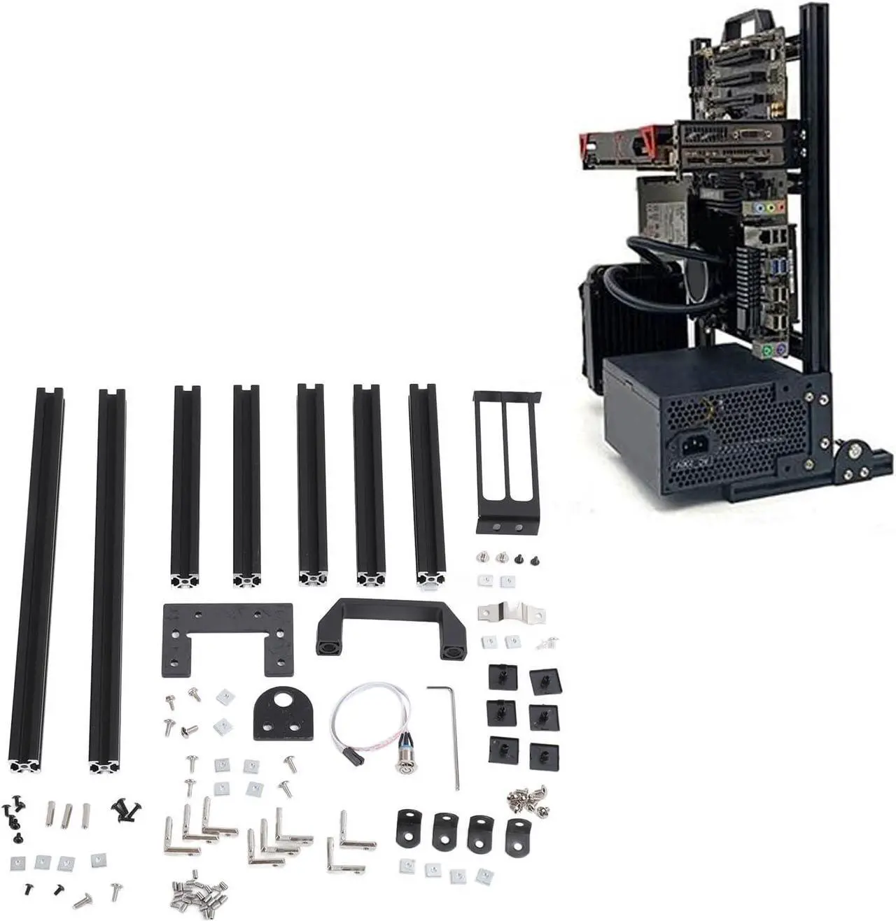 Alt view image 2 of 7 - Computer Motherboard Case Rack, ITX Vertical Chassis Rack DIY Open Chassis Frame Heat Dissipation Easy to Disassemble