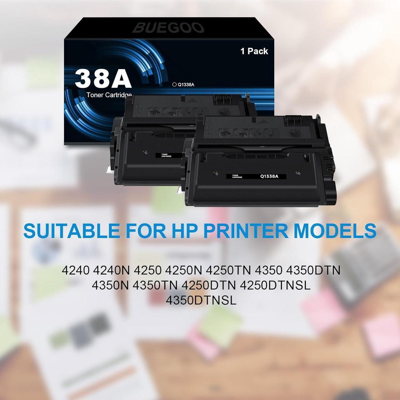 Alt view image 2 of 5 - 38A Q1338A High-Yield Toner Cartridges Compatible with 38A Q1338A Toner for M4345 M4345x M4345xm MFP M4345xs 4200 4200N 4200TN 4200dtn 4350 4350n 4350tn Printers | 2 Black