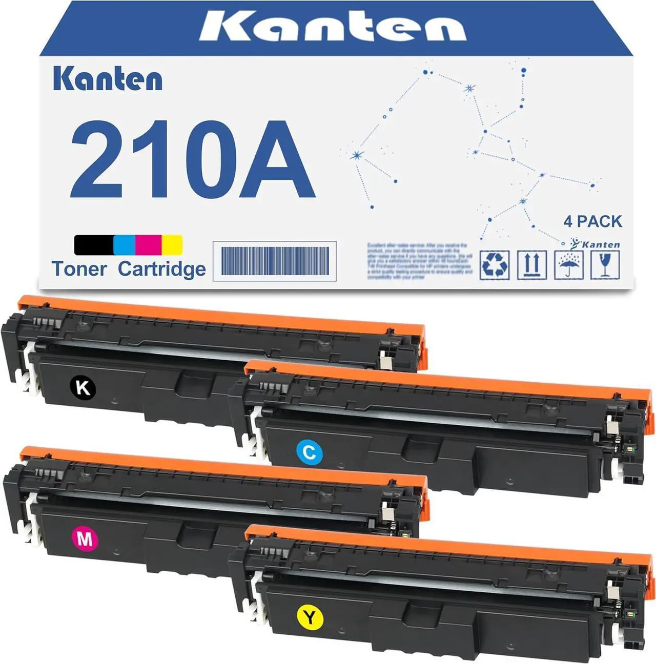 Main image of KANTEN Remanufacutred 210A Toner Cartridge (with Display Capacity Chip) Compatible for Color LJ Pro MFP 4201dw 4201dn 4301fdn Pro 4301fdw Printers (4-Pack)