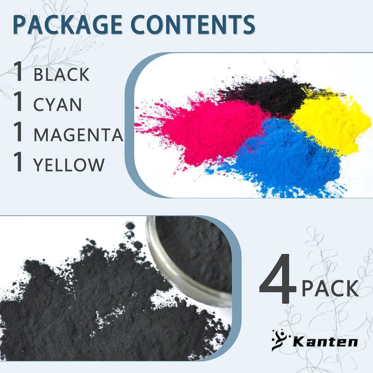 Alt view image 3 of 6 - KANTEN Remanufacutred 210A Toner Cartridge (with Display Capacity Chip) Compatible for Color LJ Pro MFP 4201dw 4201dn 4301fdn Pro 4301fdw Printers (4-Pack)