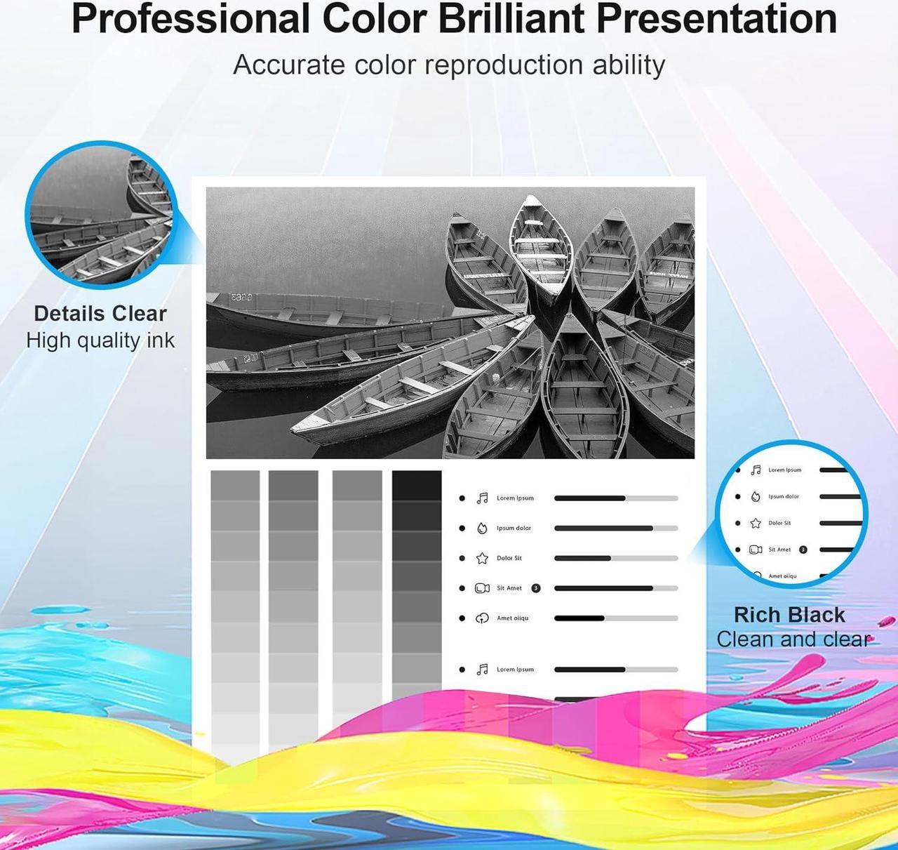 Alt view image 5 of 7 - 63XL High-Yield Black Ink Cartridge   63 Black Ink Cartridge Replacement   Ink 63 Works   OfficeJet 3830 4650 5255 5258 Envy 4520 4512 DeskJet 1112 2130 3630 Printer F6U64AN (2 Black)