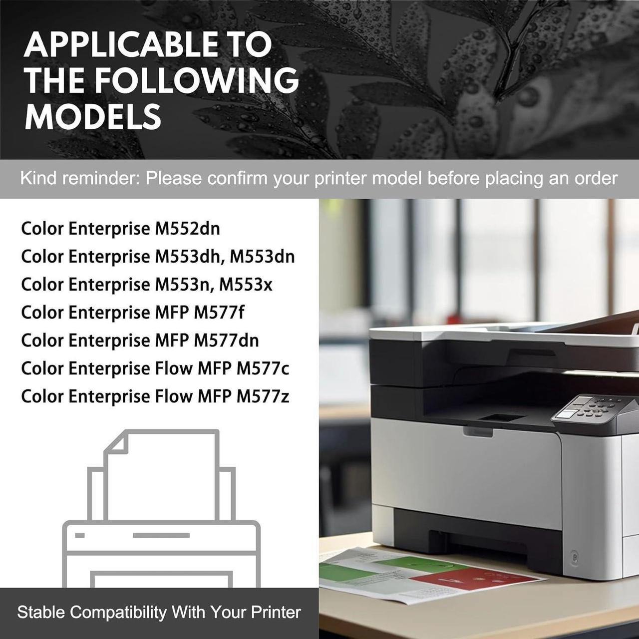 Alt view image 2 of 6 - 508X Toner Cartridge Bundle(4-Pack,1BK, 1C, 1Y, 1): Compatible 508X CF360X CF361X CF362X CF363X Remanufactured Toner Replacement   Color Enterprise M552dn M553n MFP M577dn M577z M577f Printer