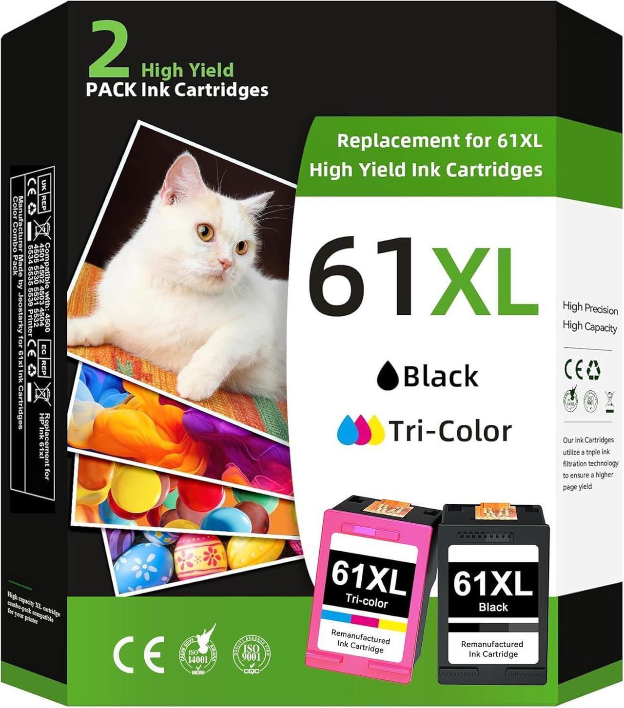Main image of Compatible   61xl Ink Cartridge Combo Pack Replacement   Ink 61xl for Envy 5530 4500 Deskjet 1000 1010 2540 2541 Officejet 4630 4635 Series Printer (Black Tri-Color)