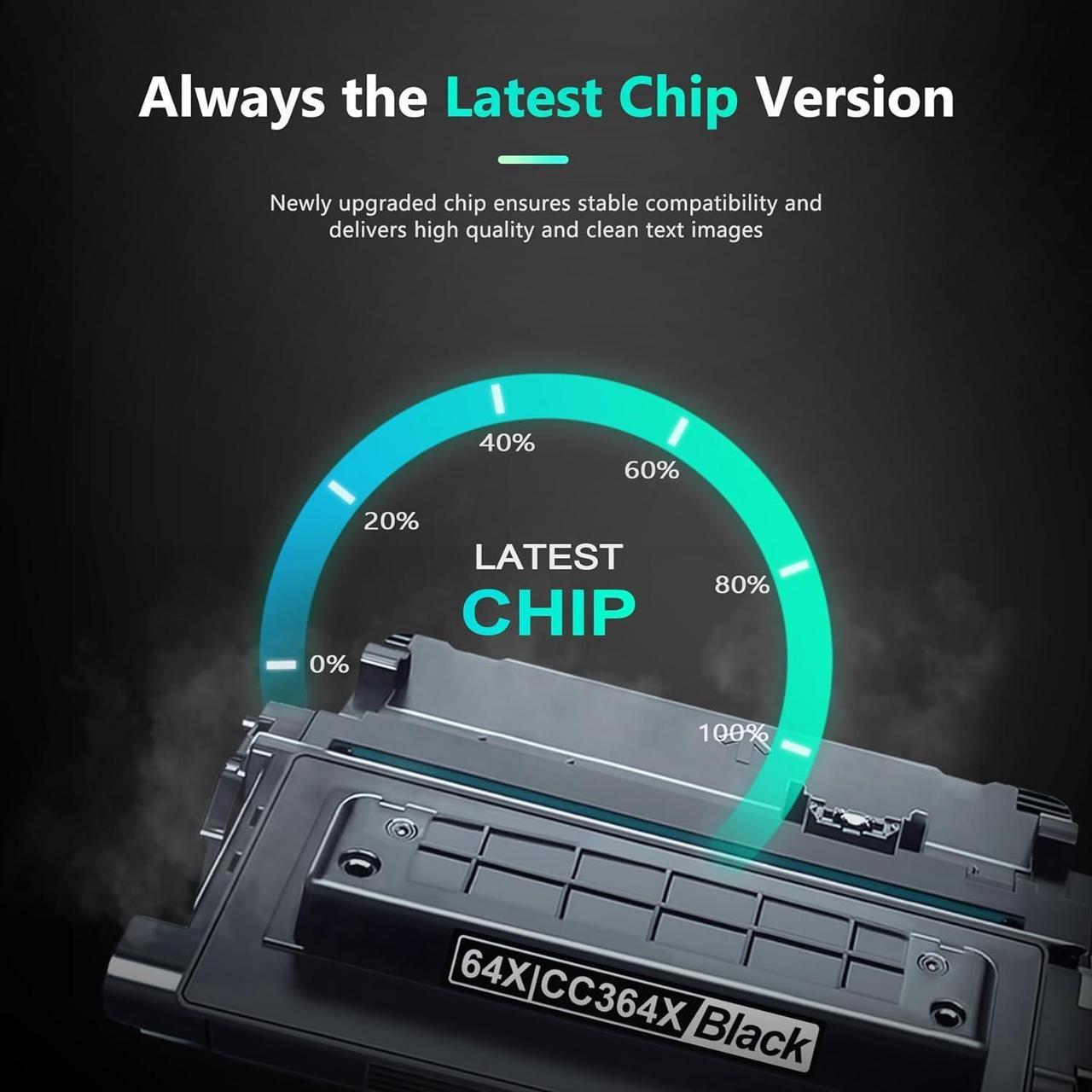 Alt view image 3 of 6 - 2-Pack 64X Black High Yield Toner Cartridge with Chip | 64X CC364X Replacement   64X CC364X 64A CC364A Toner Cartridge Works with Laser P4515x P4515xm P4015n Series Printer