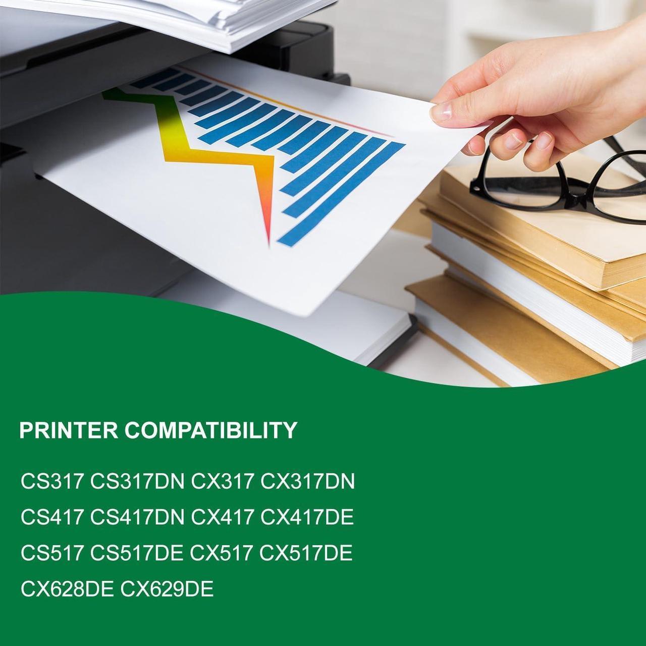 Alt view image 2 of 6 - CS317 71B0010 Toner Cartridge Replacement for Lexmark 71B10K0 71B10C0 71B10M0 71B10Y0 for CS317 CS317dn CX317 CX317dn CS417 CS417dn CX417 CX417de CS517 Printer, 4 Pack