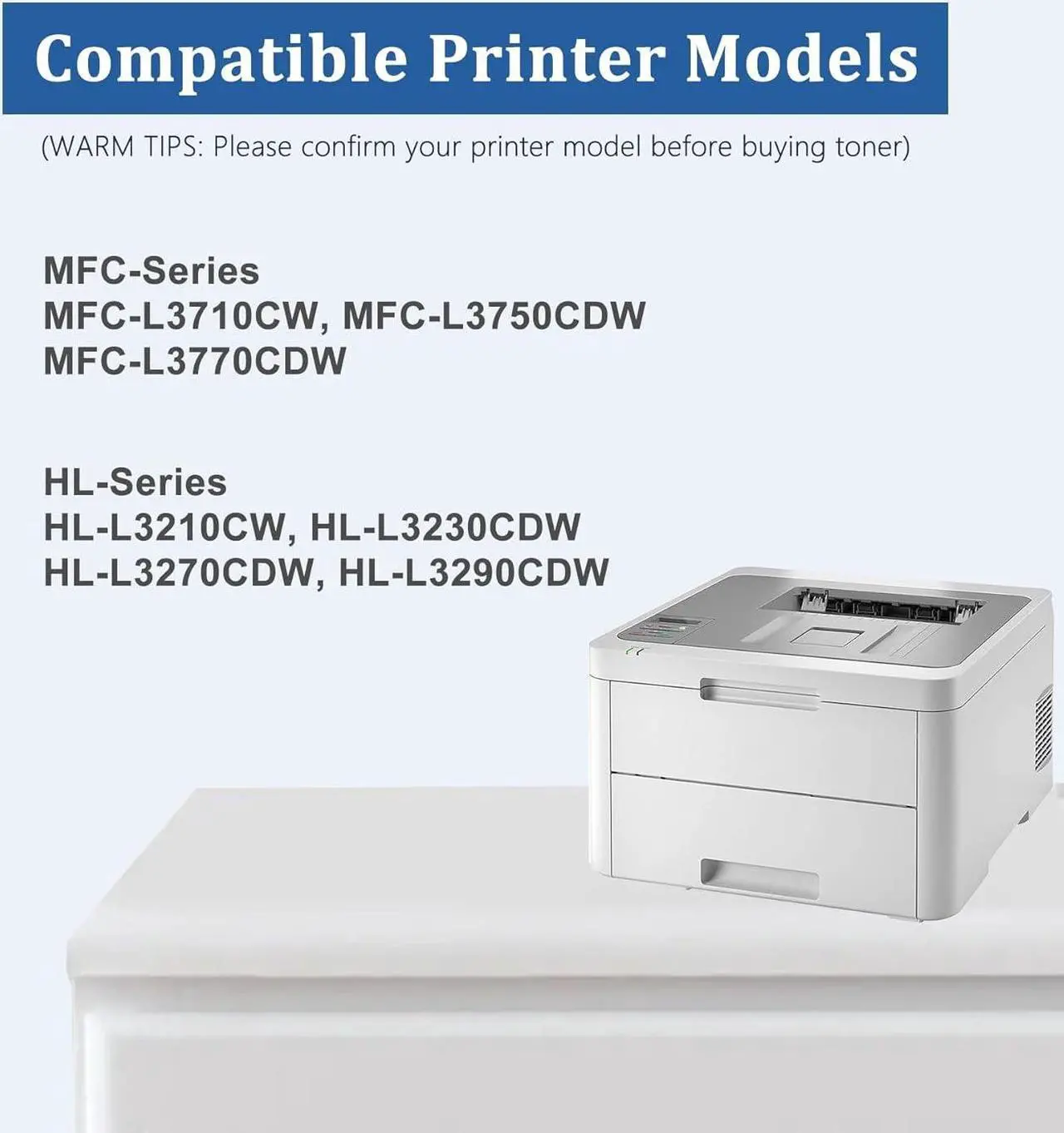 Alt view image 2 of 6 - TN223 TN-223 Toner Cartridge Set Compatible TN223BK TN223C TN223M TN223Y Replacement for Brother MFC-L3770CDW MFC-l3710CW MFC-L3750CDW HL-L3290CDW HL-L3230CDW HL-L3210CW HL-L3270CDW Printer (4 Pack)