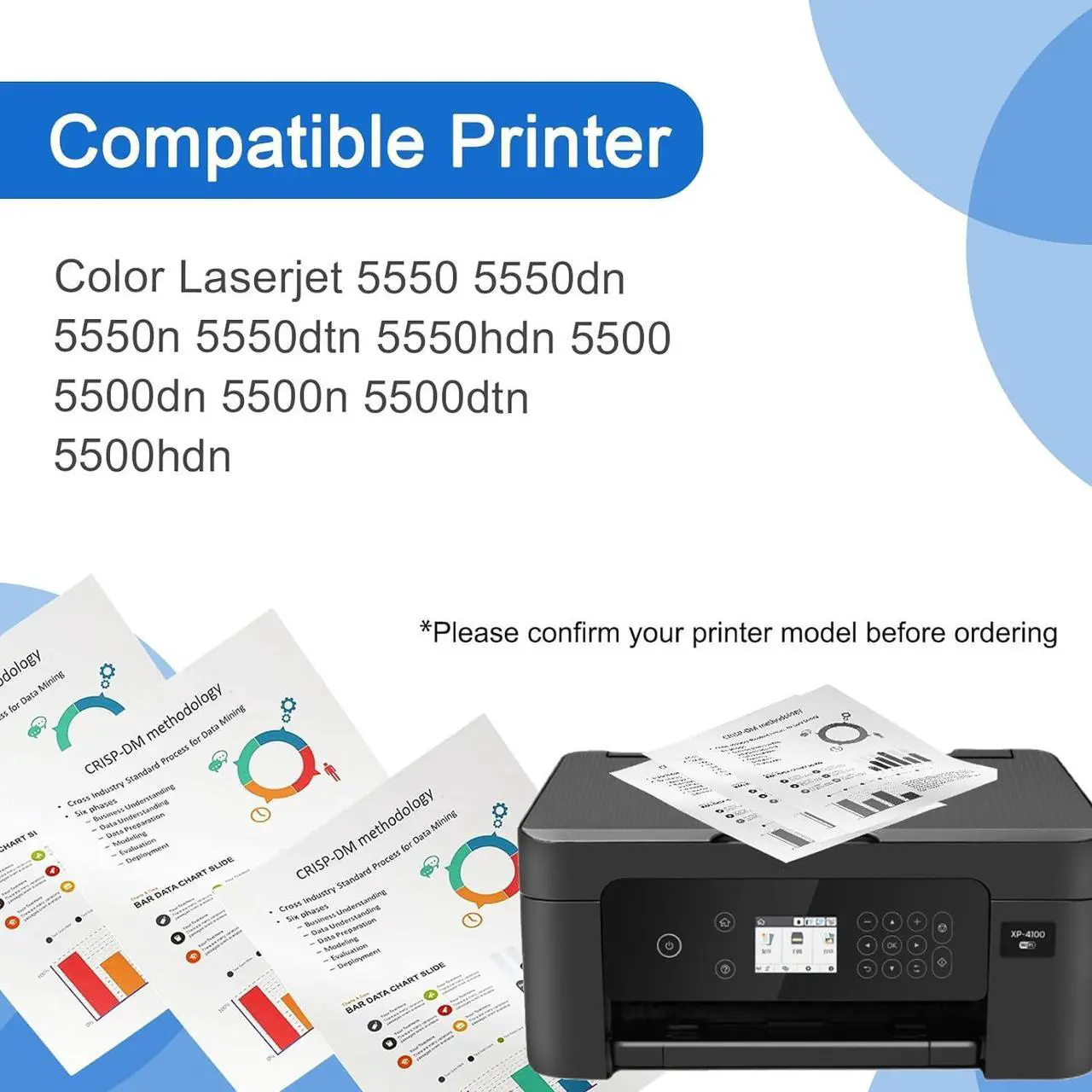 Alt view image 2 of 7 - 645A Toner Cartridge Compatible   645A C9730A Black Toner Cartridges   Color Laserjet 5550 5550dn 5550n 5550dtn 5550hdn 5500 5500dn 5500n 5500dtn 5500hdn Printer