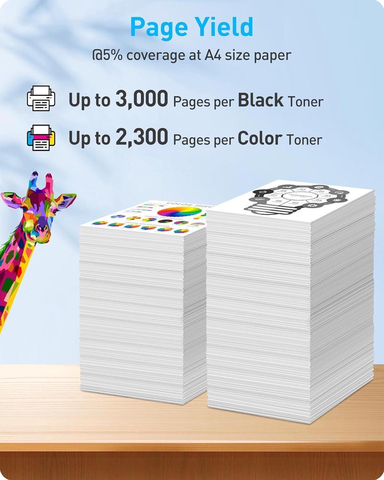 Alt view image 3 of 6 - MasaiMara Compatible Toner Cartridges Replacement for Lexmark C231H C2325H for Lexmark C2325dw C2425dw C2535dw MC2640adwe MC2535adwe MC2425adw MC2325adw Printer (Black Cyan Magenta Yellow, 4-Pack)