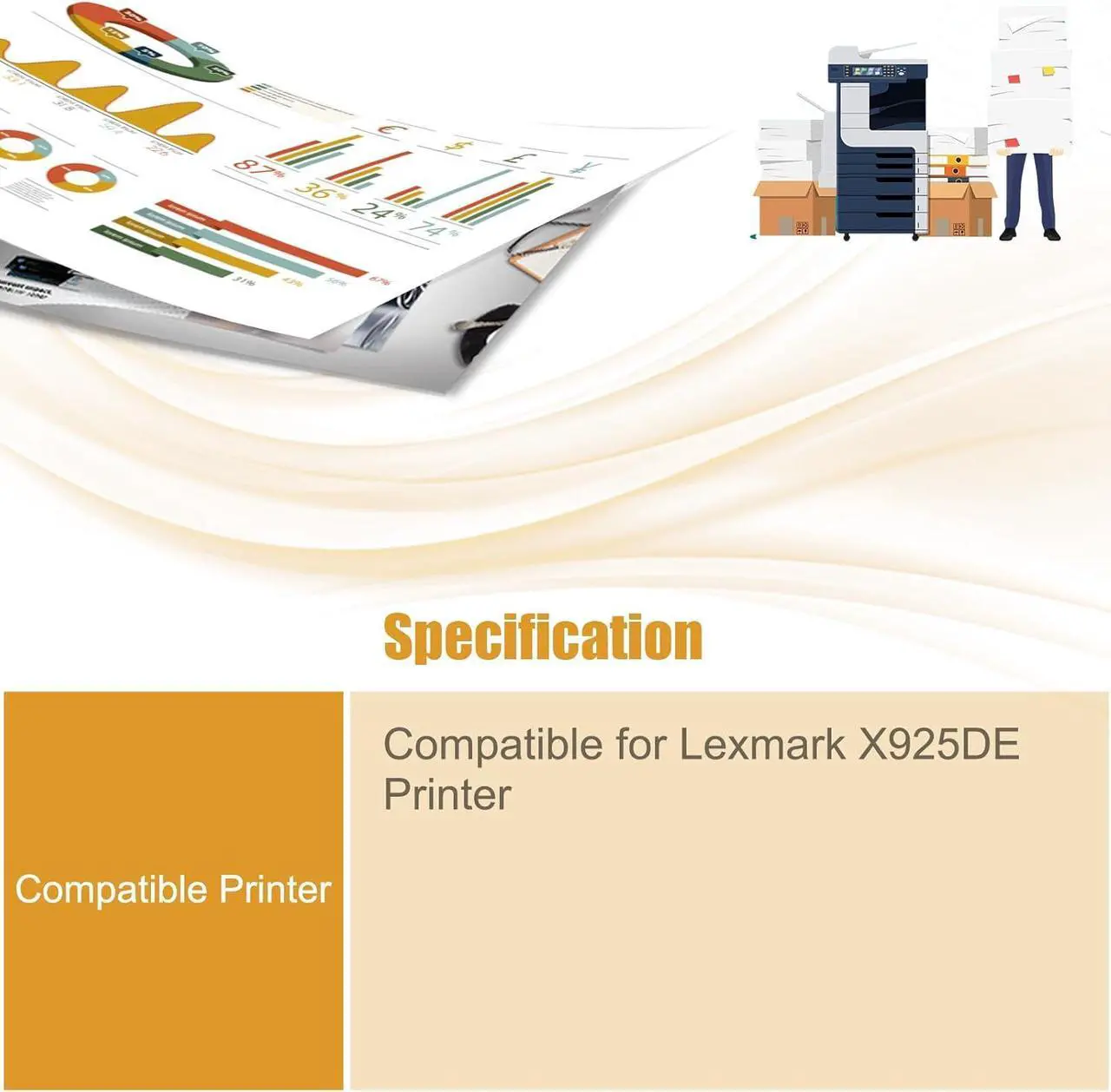 Alt view image 2 of 7 - X925H2KG X925H2CG X925H2MG X925H2YG Toner Cartridges Compatible with Lexmark X925DE Printers, High Yield 9500 Pages (1 Pack Magenta)