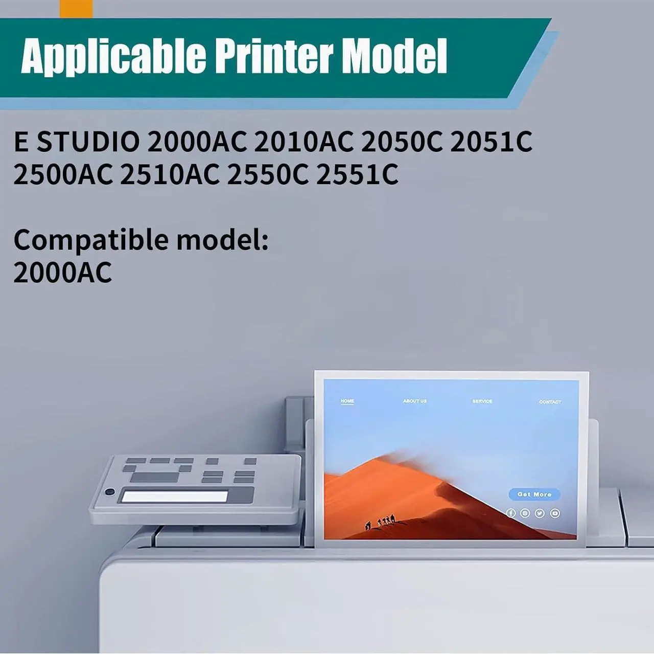 Alt view image 2 of 7 - Compatible for Toshiba 2000AC Drum Unit Replacement for E-Studio 2000AC 2010AC 2050C 2051C 2500AC 2510AC 2550C 2551C Printer (1Black)