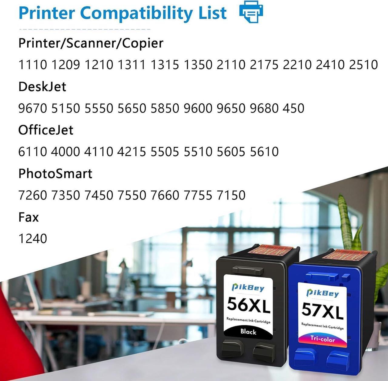Alt view image 6 of 6 - 56XL 57XL Remanufactured Ink Cartridges Replacement   56XL 57XL 56 57 Ink Cartridge   Deskjet 5550 5650 5150, Photosmart 7350 7260 7450 7550 7760, PSC 2210 Printer (1 Black, 1 Tri-Color)