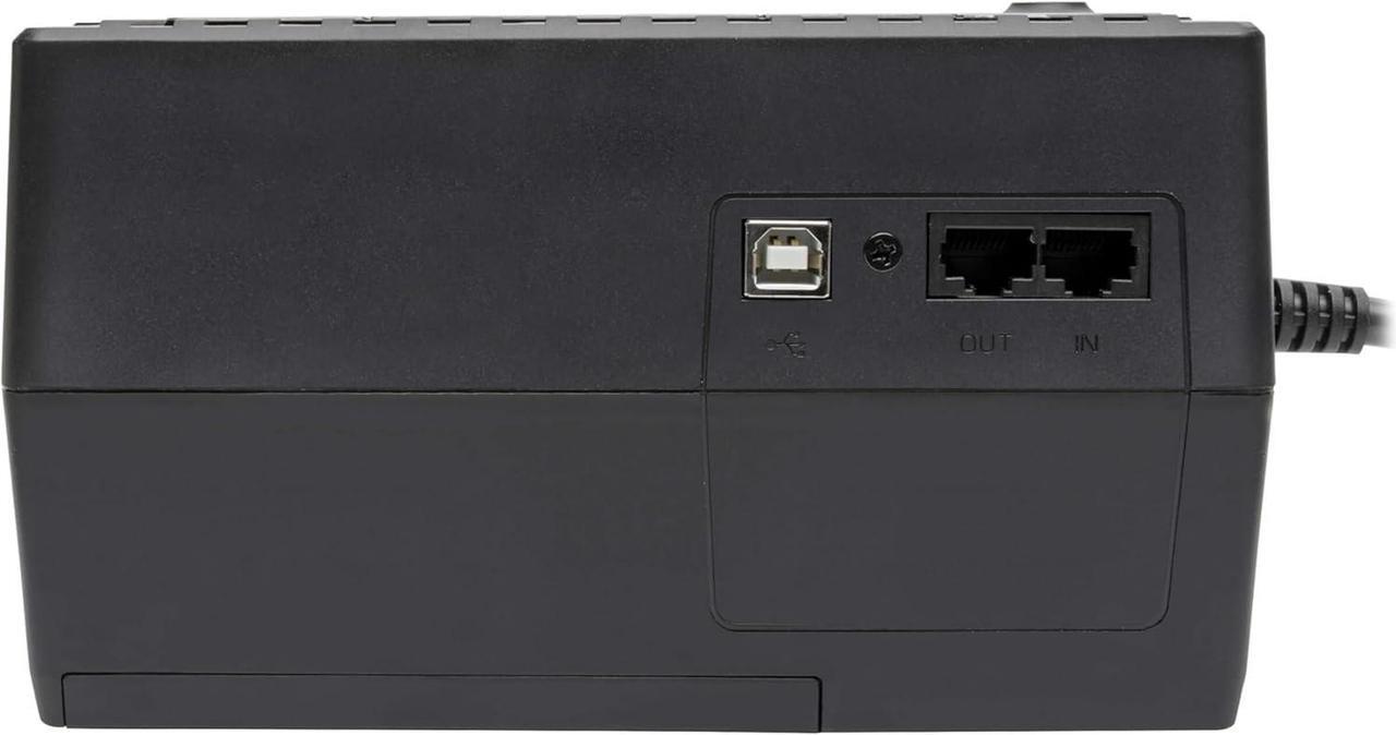 Alt view image 3 of 5 - Tripp Lite 600VA Small UPS Battery Backup Surge Protector, 10 Outlets, Ethernet Protection, Uninterrupted Power Supply, Home UPS, 3-Year Manufacturer's Warranty & $100,000 Insurance (INTERNET600U)