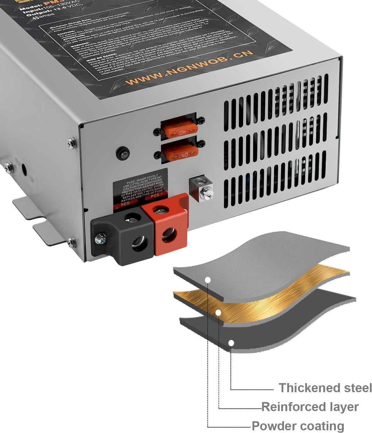 Alt view image 2 of 7 - RV Converter | Multiple Capacities | RV Power Converter | RV Battery Charger (55-AMP)