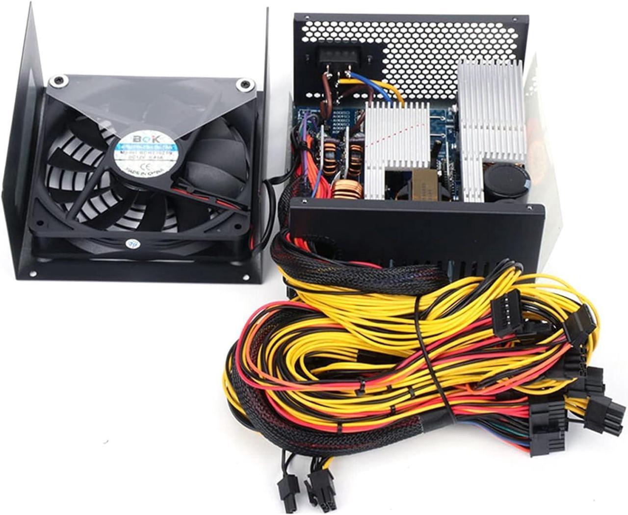 Alt view image 3 of 6 - BIK BTC Mining Power Supply Source 1800W 2000W 2400W PSU 160V-240V ATX 8 GPU Graphic Video Card Support ETH Ethere Bitcoin Miner Rig(110-220V 2400W US)
