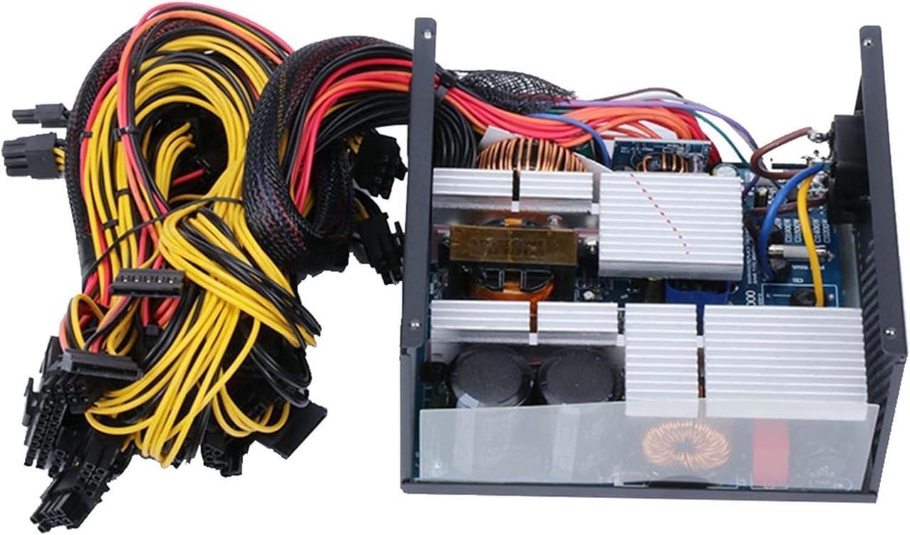 Alt view image 4 of 6 - BIK BTC Mining Power Supply Source 1800W 2000W 2400W PSU 160V-240V ATX 8 GPU Graphic Video Card Support ETH Ethere Bitcoin Miner Rig(110-220V 2400W US)