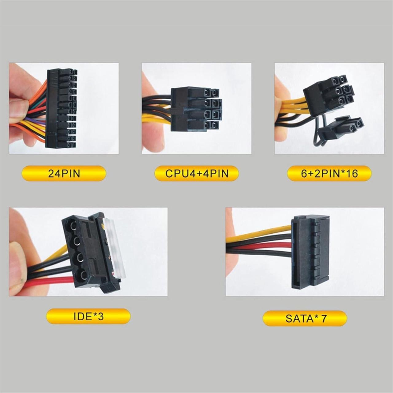 Alt view image 6 of 6 - BIK BTC Mining Power Supply Source 1800W 2000W 2400W PSU 160V-240V ATX 8 GPU Graphic Video Card Support ETH Ethere Bitcoin Miner Rig(110-220V 2400W US)