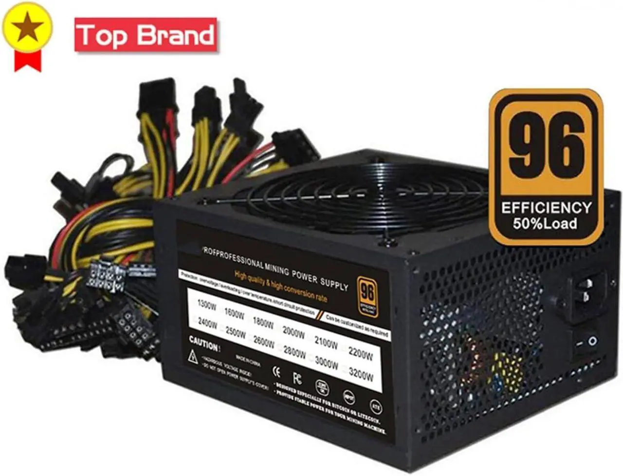 Alt view image 3 of 6 - 1800W to 2000W 110V-220V ATX ETH Bitcoin Mining Power Supply 95% Efficiency Support 8 Display Cards GPU for BTC Bitcoin Miner(1800-2000W A)