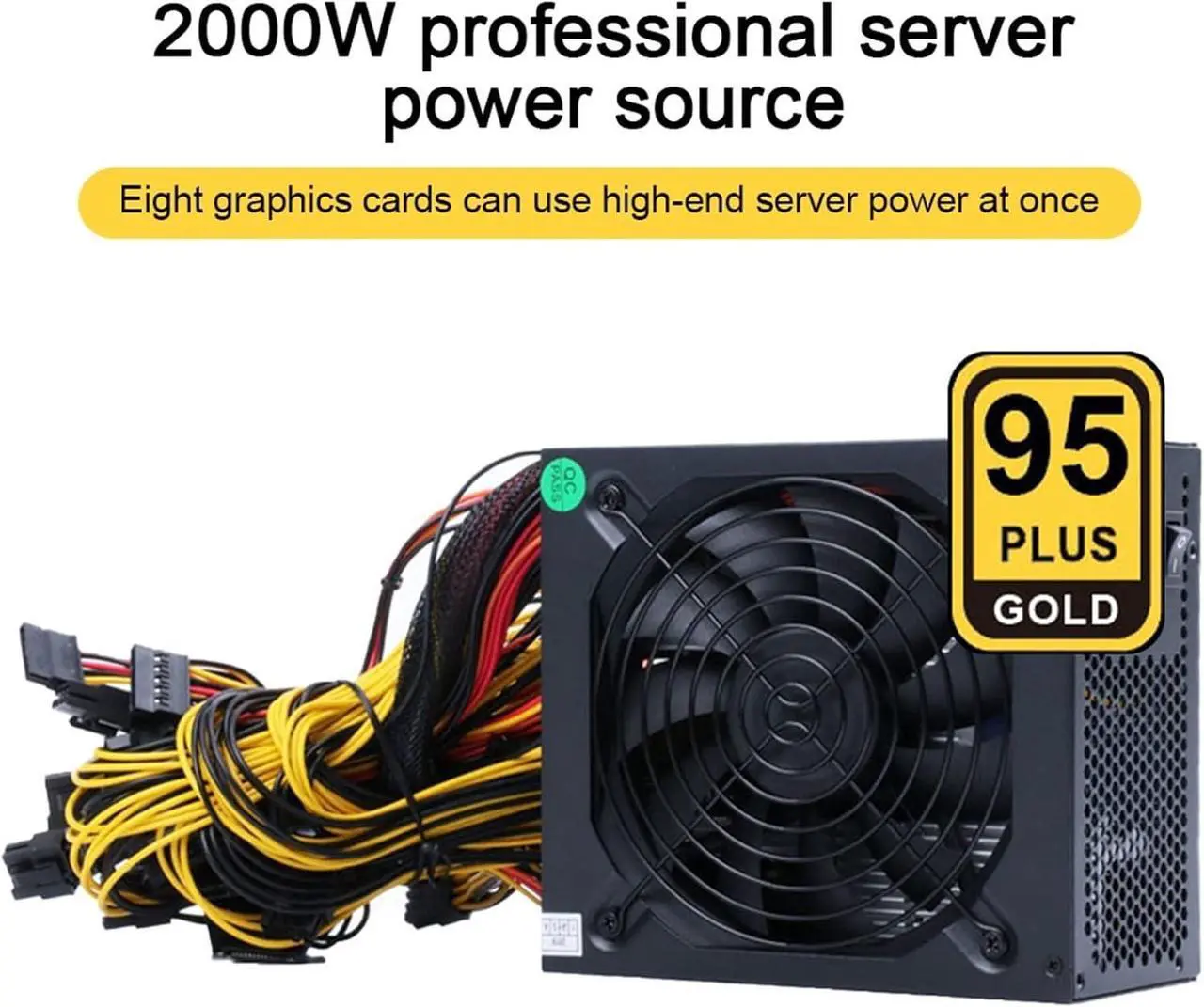Alt view image 2 of 6 - 1800W to 2000W 110V-220V ATX ETH Bitcoin Mining Power Supply 95% Efficiency Support 8 Display Cards GPU for BTC Bitcoin Miner(1800-2000W A)