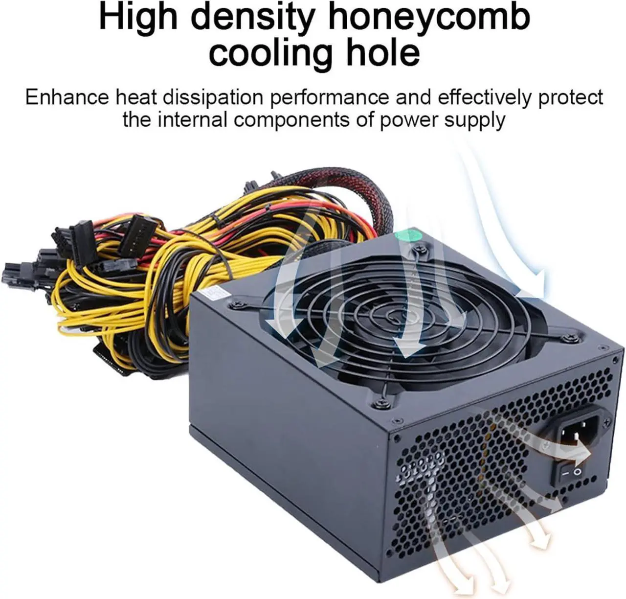 Alt view image 4 of 6 - 1800W to 2000W 110V-220V ATX ETH Bitcoin Mining Power Supply 95% Efficiency Support 8 Display Cards GPU for BTC Bitcoin Miner(1800-2000W A)