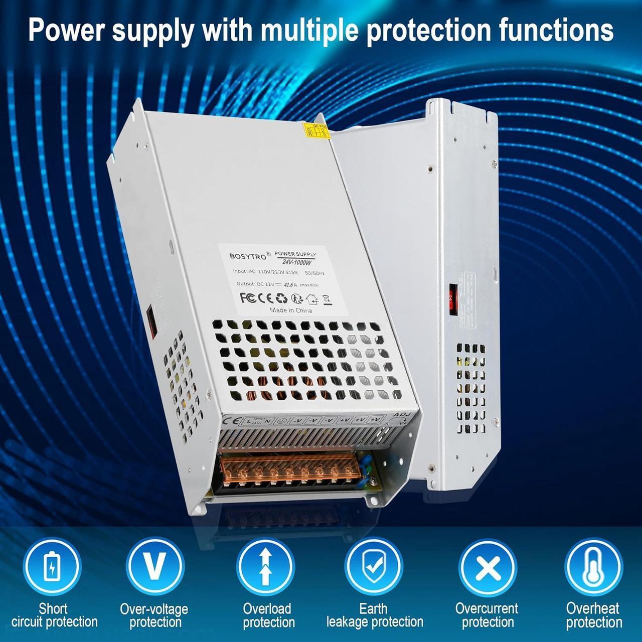 Alt view image 6 of 7 - DC 24V 41.6A 1000W Switching Power Supply SMPS AC 110V / 220V-DC 24V Transformer Adapter, for Medical Equipment,CNC,Computer Project of Industrial Power Supplies