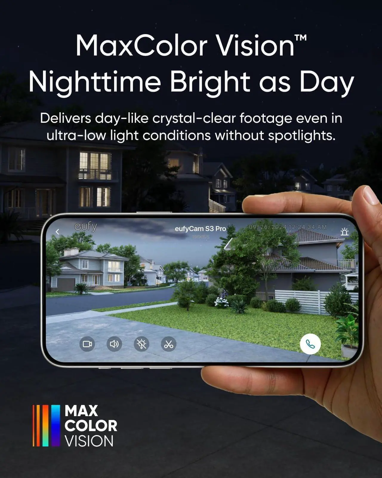 Alt view image 2 of 7 - eufy Security eufyCam S3 Pro Add-on Camera, Solar Camera Outdoor Wireless, MaxColor Night Vision, 4K Security Camera with Solar Panel, Face Recognition AI, Expandable Local Storage, No Monthly Fee