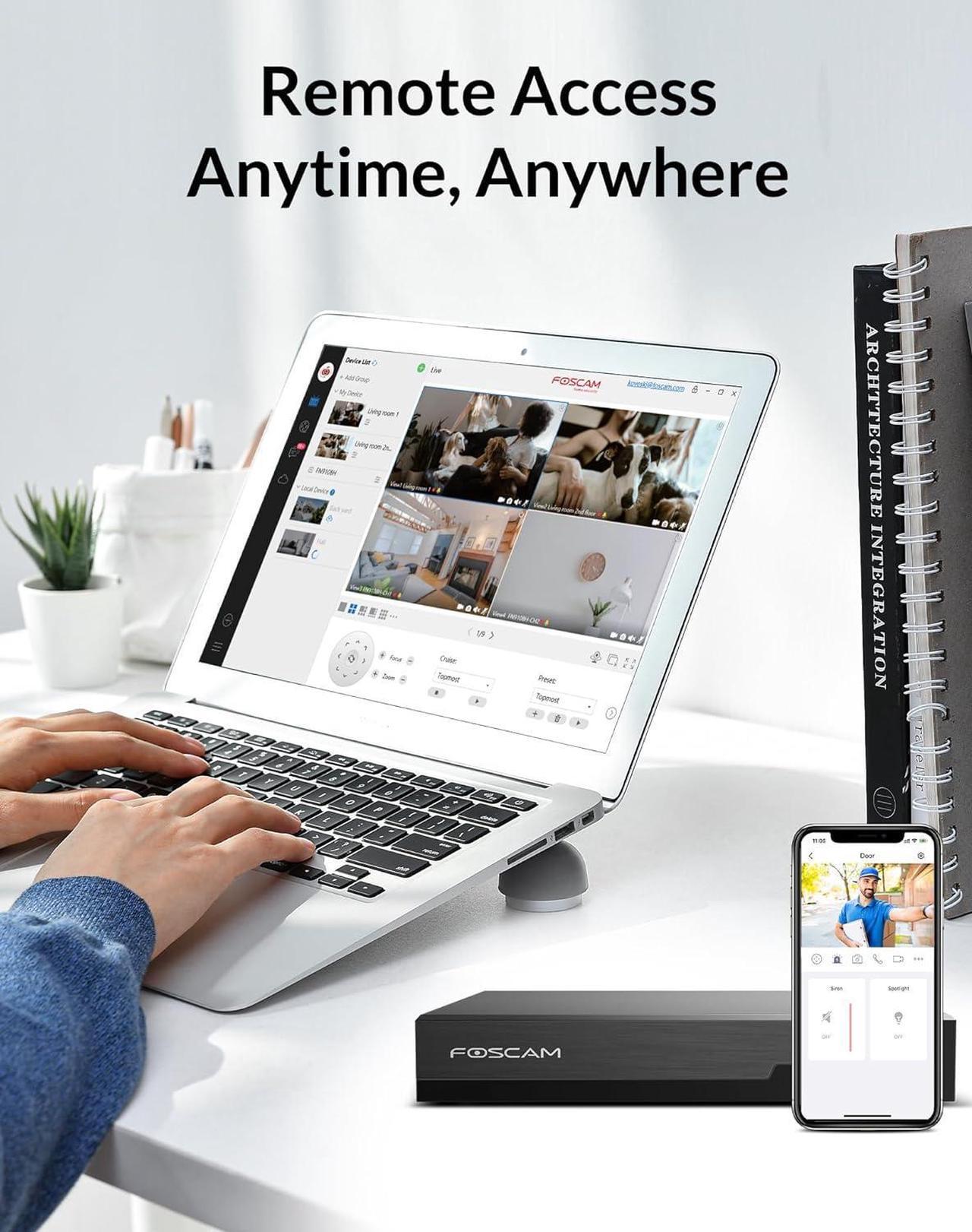 Alt view image 3 of 7 - FOSCAM 3K 5MP 8CH PoE Network Video Recorder for Home Security Camera System,Work with 8MP(3CH)/5MP/4MP ONVIF IP Cameras with AI Human/Vehicle Detection,Remote Access 24/7 Recording,No Hard Disk Drive