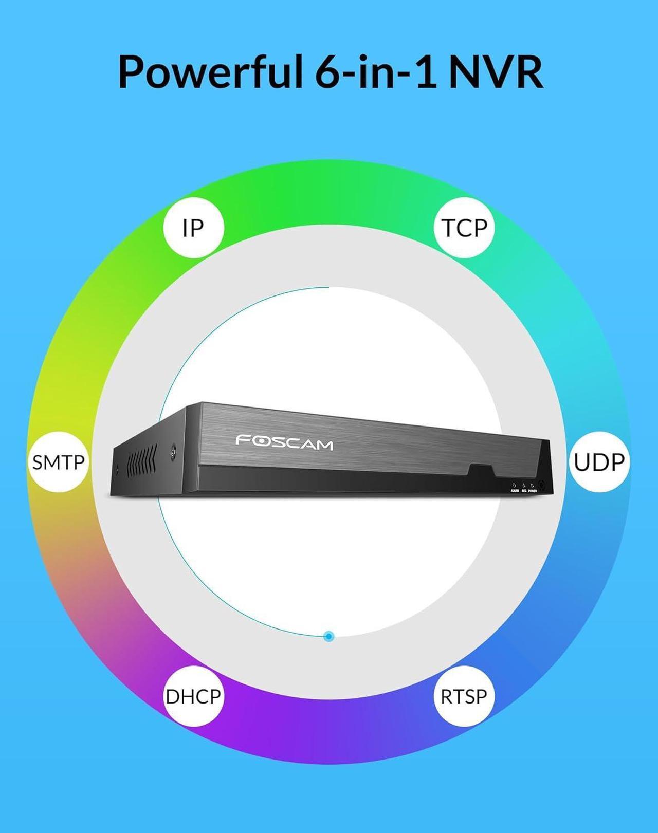 Alt view image 5 of 7 - FOSCAM 3K 5MP 8CH PoE Network Video Recorder for Home Security Camera System,Work with 8MP(3CH)/5MP/4MP ONVIF IP Cameras with AI Human/Vehicle Detection,Remote Access 24/7 Recording,No Hard Disk Drive