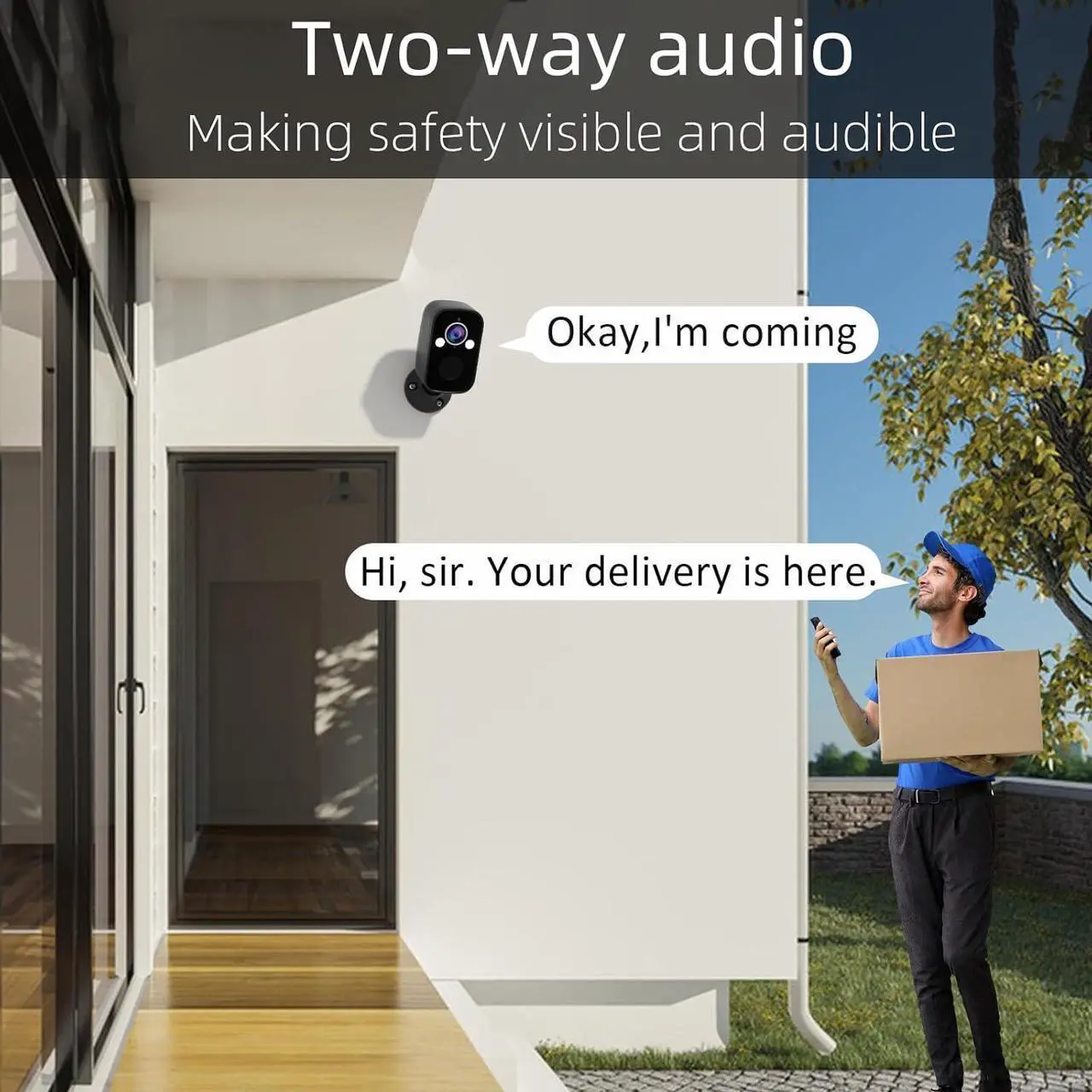Alt view image 6 of 7 - Rraycom 4Pack Security Cameras Wireless Outdoor for Home Security, 2K Battery Powered WiFi AI Motion Detection Spotlight Siren Alarm Security Camera, Color Night Vision, 2-Way Talk, Cloud/SD, w/Alexa