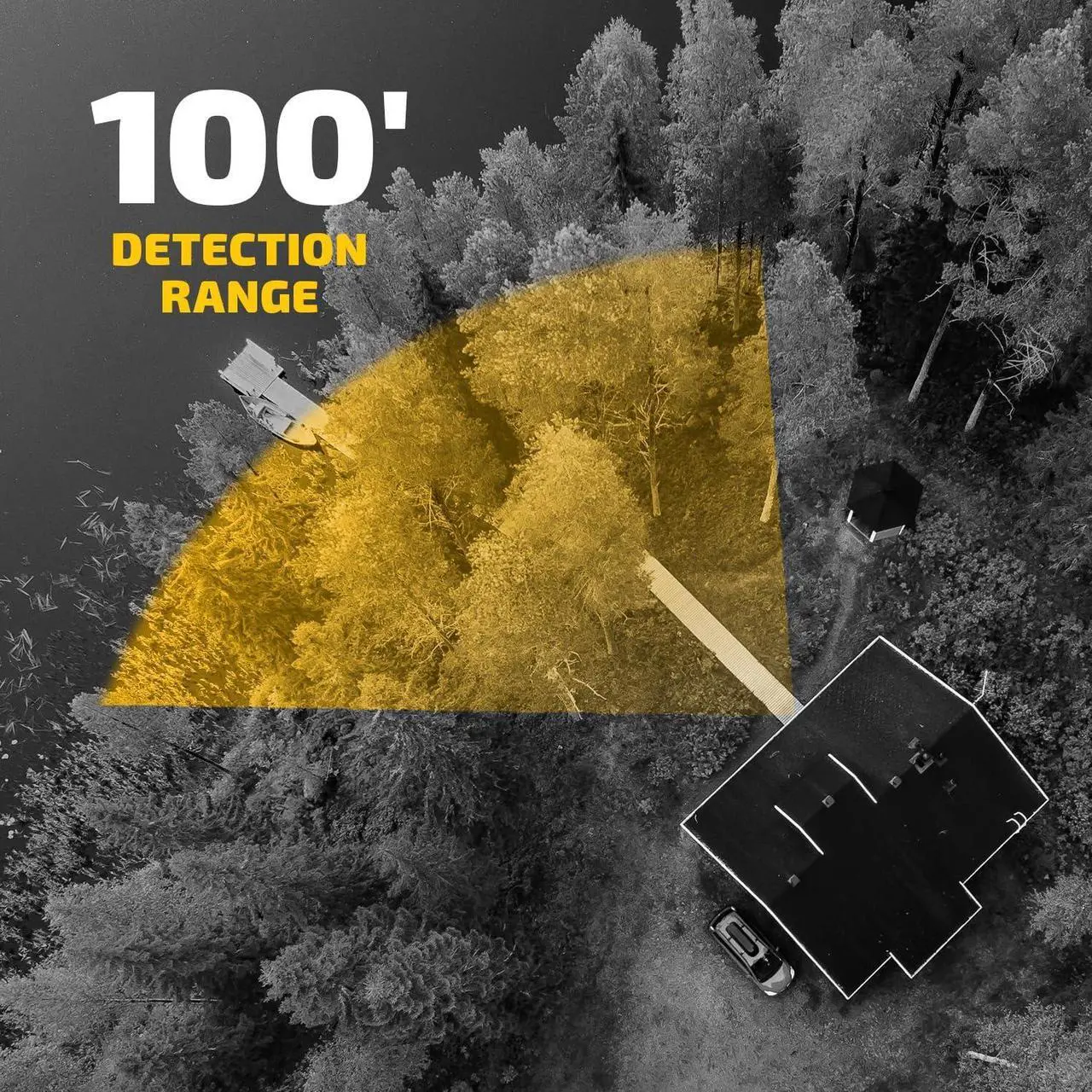 Alt view image 3 of 7 - Vosker V300 Ultimate 4G-LTE Autonomous Outdoor Security Camera with External Solar Panel | High-Capacity 15,000 mAh External Solar Power Bank | SIM Cards Included | No WiFi Needed | Live Streaming