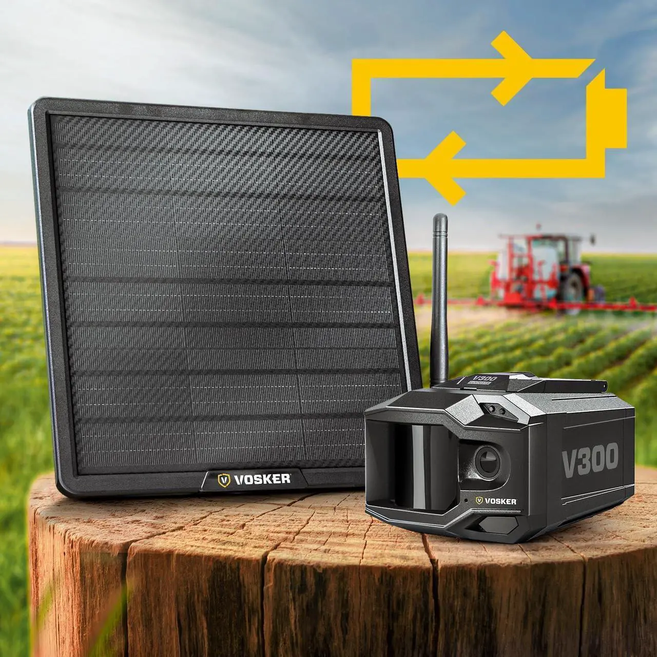 Alt view image 5 of 7 - Vosker V300 Ultimate 4G-LTE Autonomous Outdoor Security Camera with External Solar Panel | High-Capacity 15,000 mAh External Solar Power Bank | SIM Cards Included | No WiFi Needed | Live Streaming