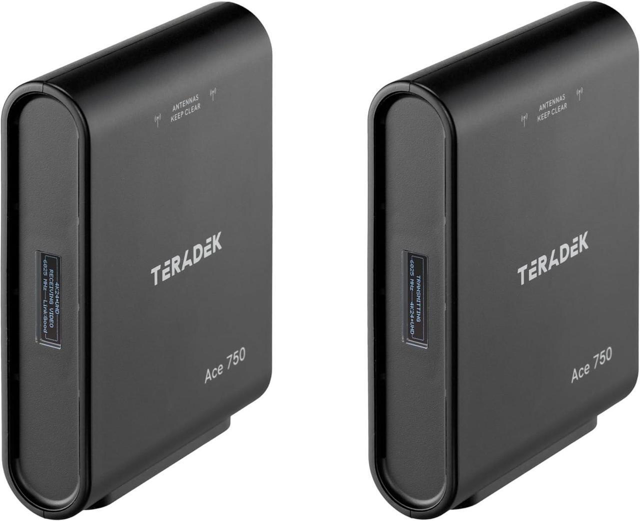 Main image of Teradek Ace 750 4K Wireless HDMI Transmitter and Receiver Set, 6GHz Frequency, 4Kp30 10bit HDR, Zero-Delay Wireless 4K Monitor System, Video Capture, 750FT Range