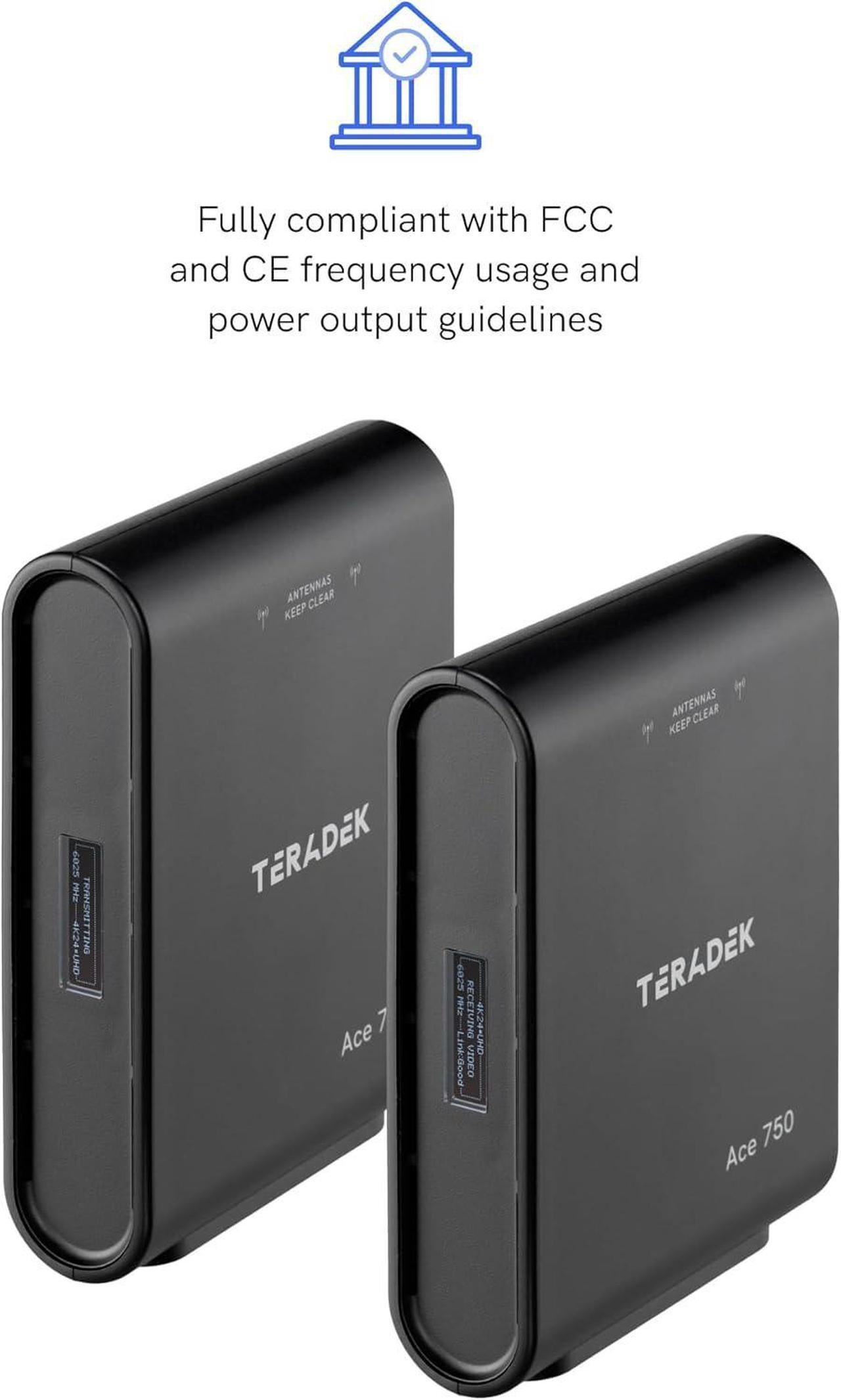 Alt view image 2 of 7 - Teradek Ace 750 4K Wireless HDMI Transmitter and Receiver Set, 6GHz Frequency, 4Kp30 10bit HDR, Zero-Delay Wireless 4K Monitor System, Video Capture, 750FT Range