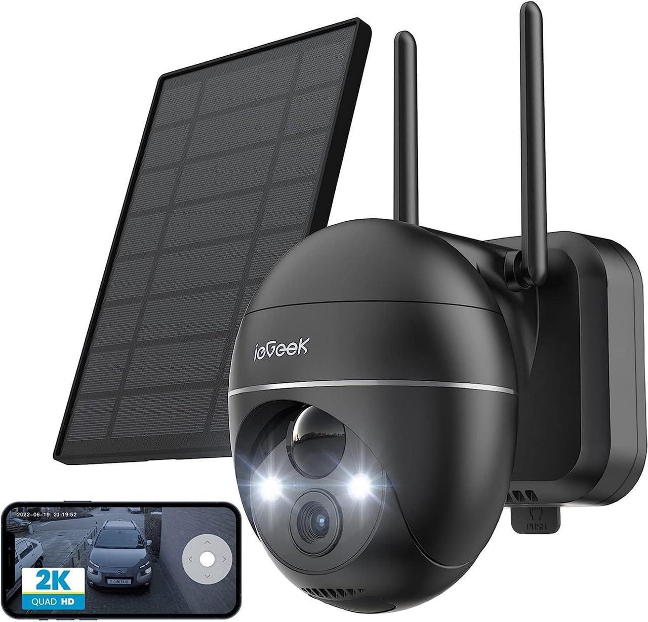Main image of Security Cameras Wireless Outdoor, 2K Solar Security Camera System 360° PTZ with Spotlight & Siren, ieGeek 2.4Ghz Outdoor Security Cameras,Color Night Vision, Work with Alexa, PIR, 2-Way Talk, IP65