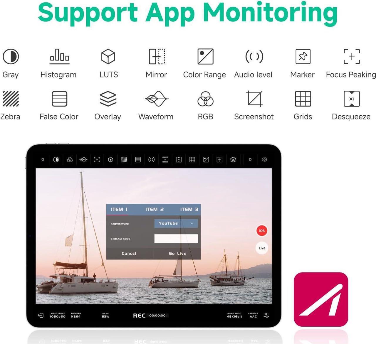 Alt view image 5 of 7 - Accsoon CineView Quad SDI HDMI Wireless Video Transmitter Receiver, 2.4 GHz and 5 GHz Dual-Band Transmission System, 0.06 s Latency 500 ft Range up to 4 Devices Monitoring, RTMP for Live Streaming