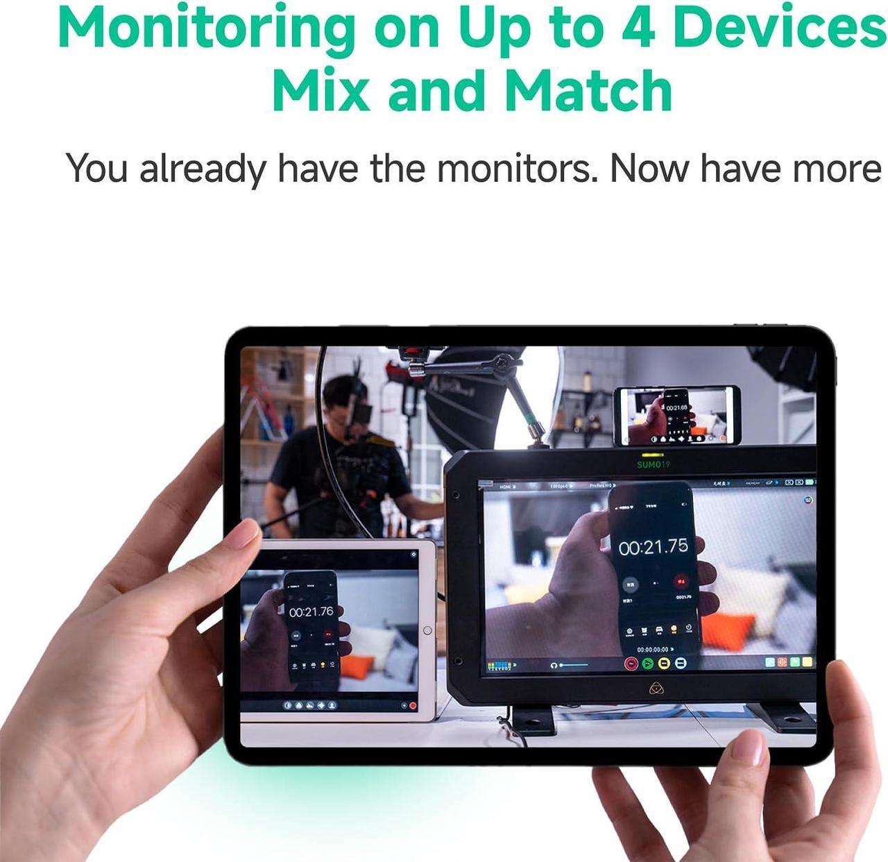 Alt view image 6 of 7 - Accsoon CineView Quad SDI HDMI Wireless Video Transmitter Receiver, 2.4 GHz and 5 GHz Dual-Band Transmission System, 0.06 s Latency 500 ft Range up to 4 Devices Monitoring, RTMP for Live Streaming