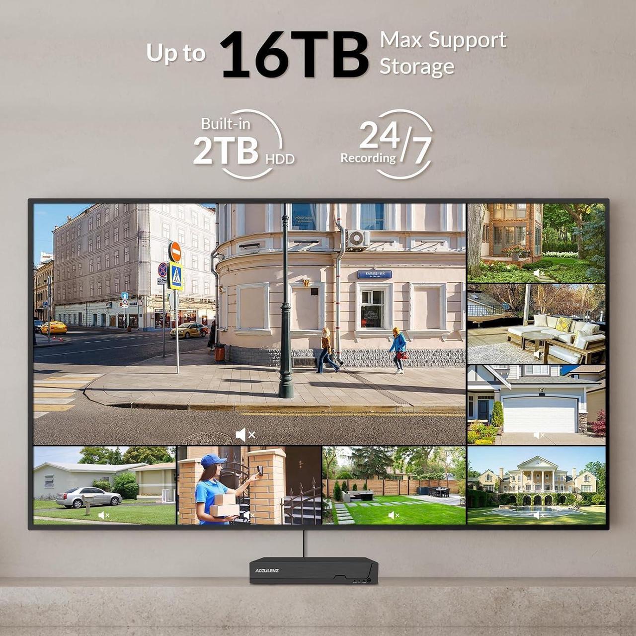 Alt view image 7 of 7 - FOSCAM 4K 8MP NVR PoE Security Camera System 8 Channel NVR 4pcs Wired Outdoors IP PoE 8MP Security Cameras, 2TB HDD, Color Night Vision, 2-Way Audio, AI Human Vehicle Detection, FNA108E-T4