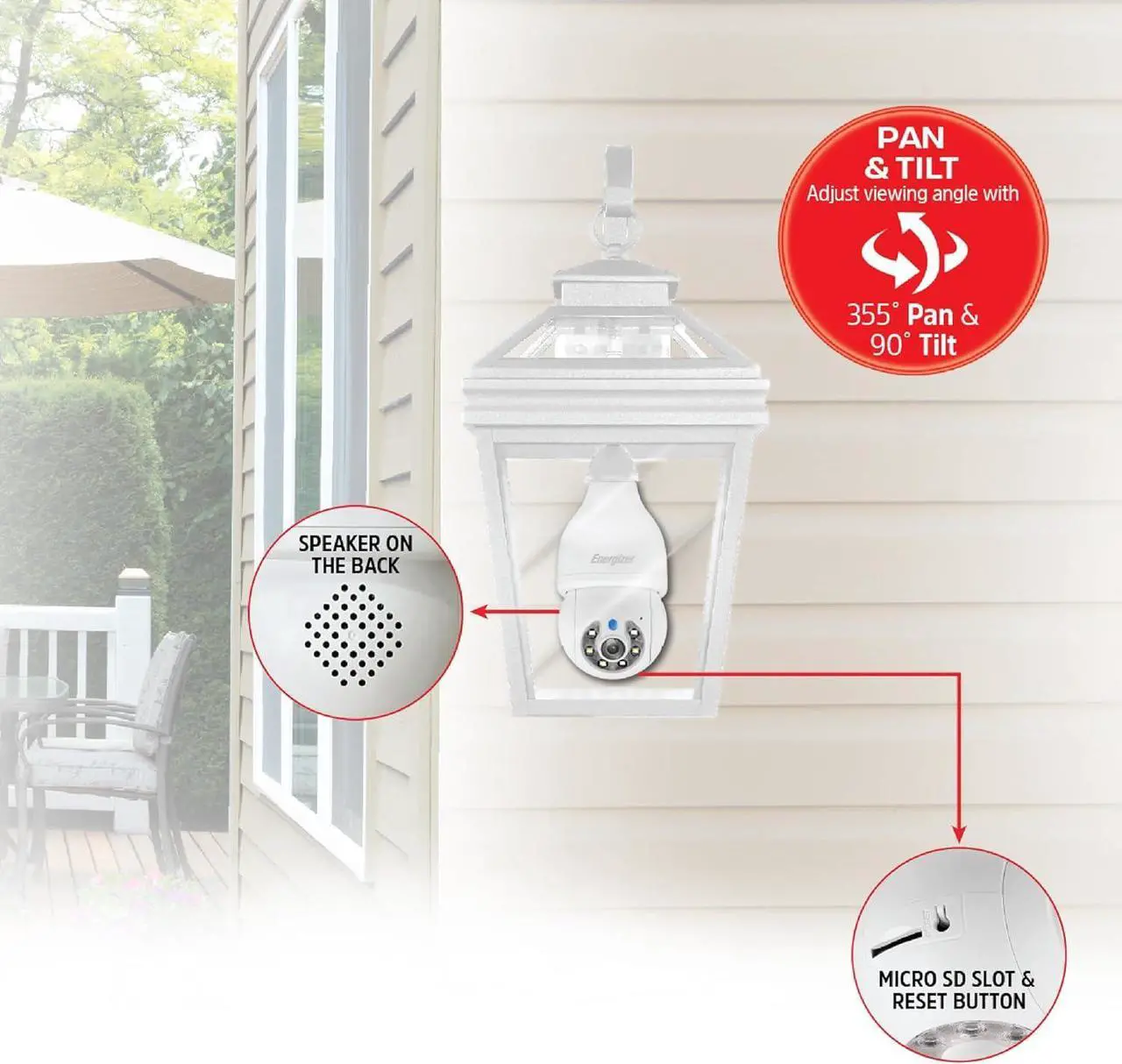 Alt view image 4 of 7 - Energizer Smart Light Bulb 2K Security Camera 2-Pack, Outdoor Socket Camera, Auto Tracking, Pan & Tilt, Night Vision, 2-Way Audio, Instant Alerts, Works with Google Home & Alexa (2, White)