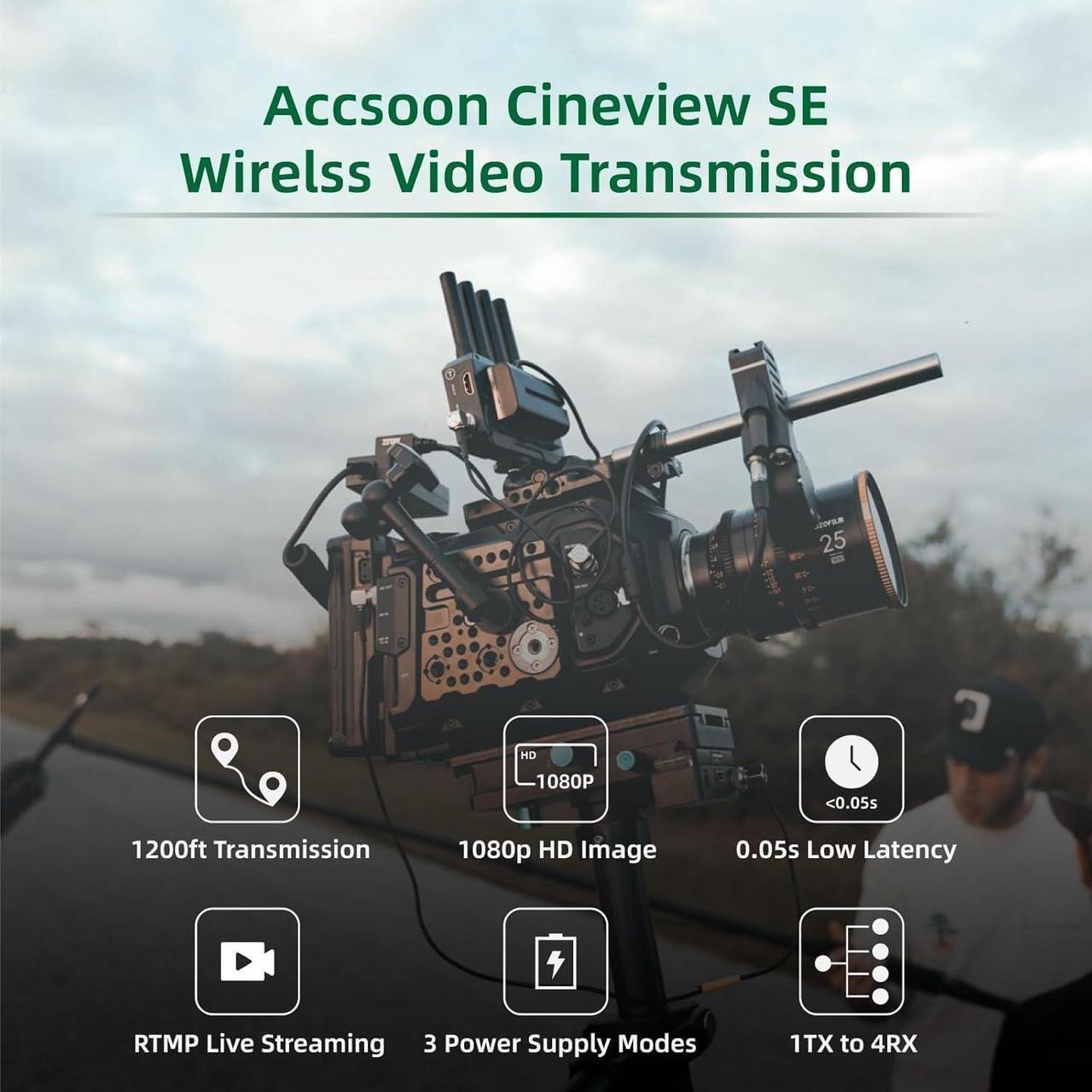 Alt view image 2 of 7 - Accsoon CineView SE Multispectrum Wireless HDMI&SDI Video Receiver, 2.4GHz+ 5GHz Dual-Band Transmission, Range of 1200 ft/350m, Latency 0.05s&1080P FHD, Easy to Use-Receiver Only