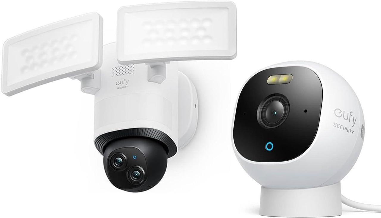 Main image of eufy Security Outdoor Cam E210, All-in-One Security Camera with 1080p Resolution Floodlight Camera E340 Wired, 360° Pan and Tilt