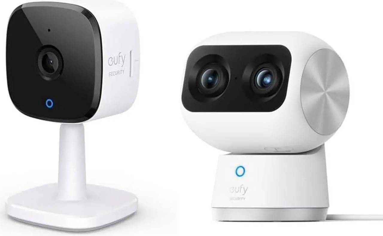 Main image of eufy Security Indoor Cam C120, Plug-in Security Camera 3 MP Indoor Cam S350, Dual Cameras, 4K UHD Resolution Security Camera with 8× Zoom and 360° PTZ