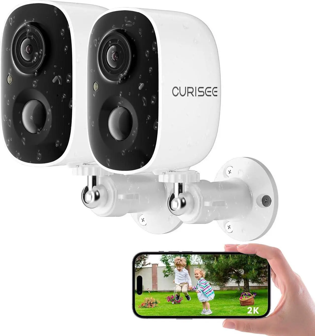 Main image of Wireless Outdoor Security Camera Wireless 2K Camera for Home Security Battery Security Cameras 2.4GHz WiFi Smart Motion Detection,Color Night Vision,Waterproof, Cloud/SD Storage(2 Pack)
