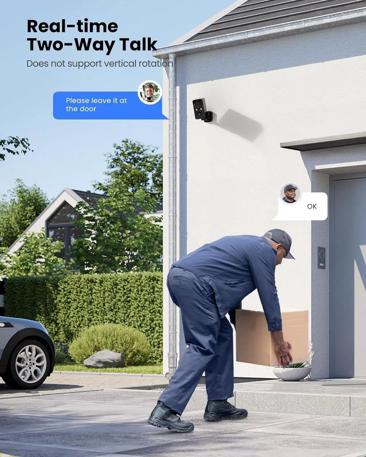 Alt view image 7 of 7 - Gadpiparty 2Packs Security Cameras Wireless Outdoor: 180° Horizontal Cameras for Home Security Battery WiFi Cameras Outside Surveillance Camera CCTV Camera System with Color Night Vision Motion Sensor