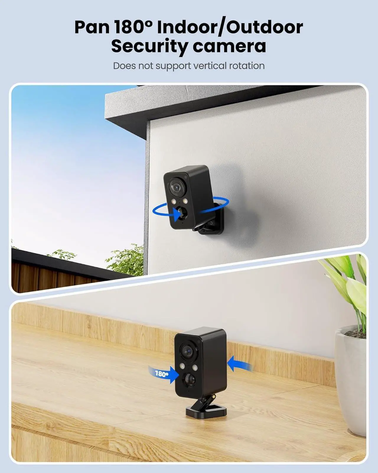 Alt view image 2 of 7 - Gadpiparty 2Packs Security Cameras Wireless Outdoor: 180° Horizontal Cameras for Home Security Battery WiFi Cameras Outside Surveillance Camera CCTV Camera System with Color Night Vision Motion Sensor