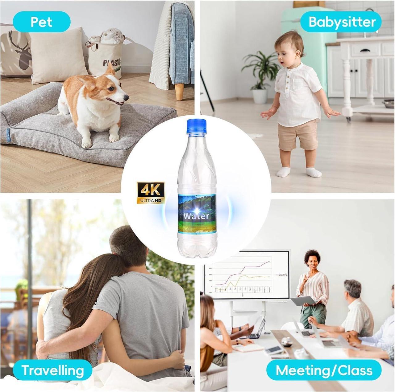 Alt view image 4 of 6 - Bottle Camera - Mini Camera - Wireless Nanny Cam - Full HD 4K - Indoor Home Security- with Night Vision Cameras-NO Audio