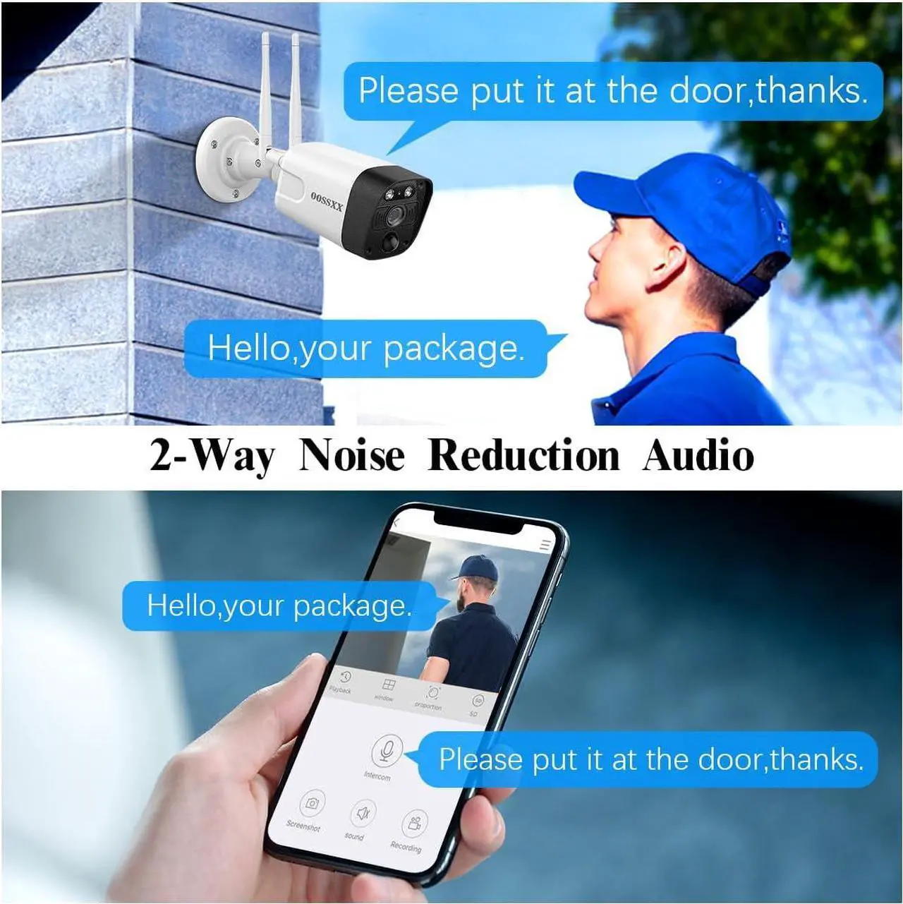 Alt view image 2 of 7 - 2-Way Audio & PIR Detection Dual Antennas Outdoor Wireless Security Camera System 5.5MP Wi-Fi Video Surveillance